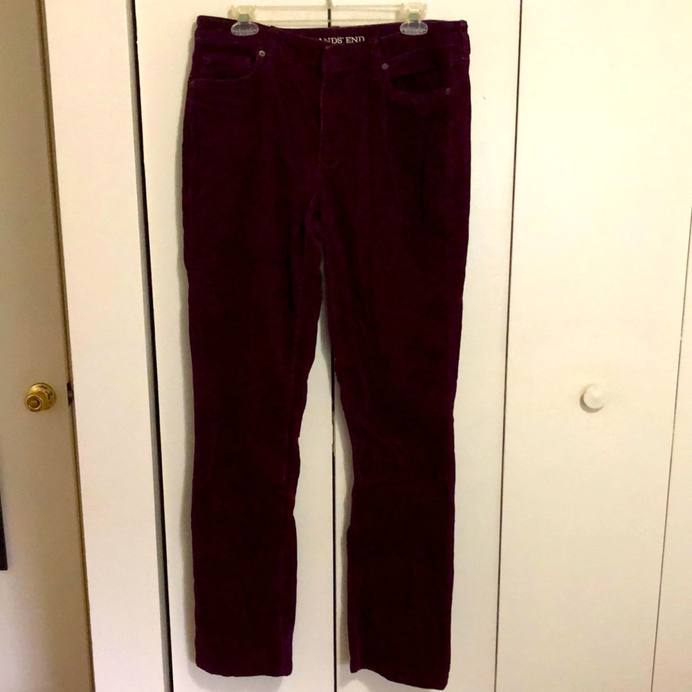 Lands End 12 Tall Burgundy Corduroy Pants